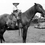 Dock Burke riding a horse in 1943.