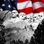 A Photoshopped Mount Rushmore with Dock Burke's face.